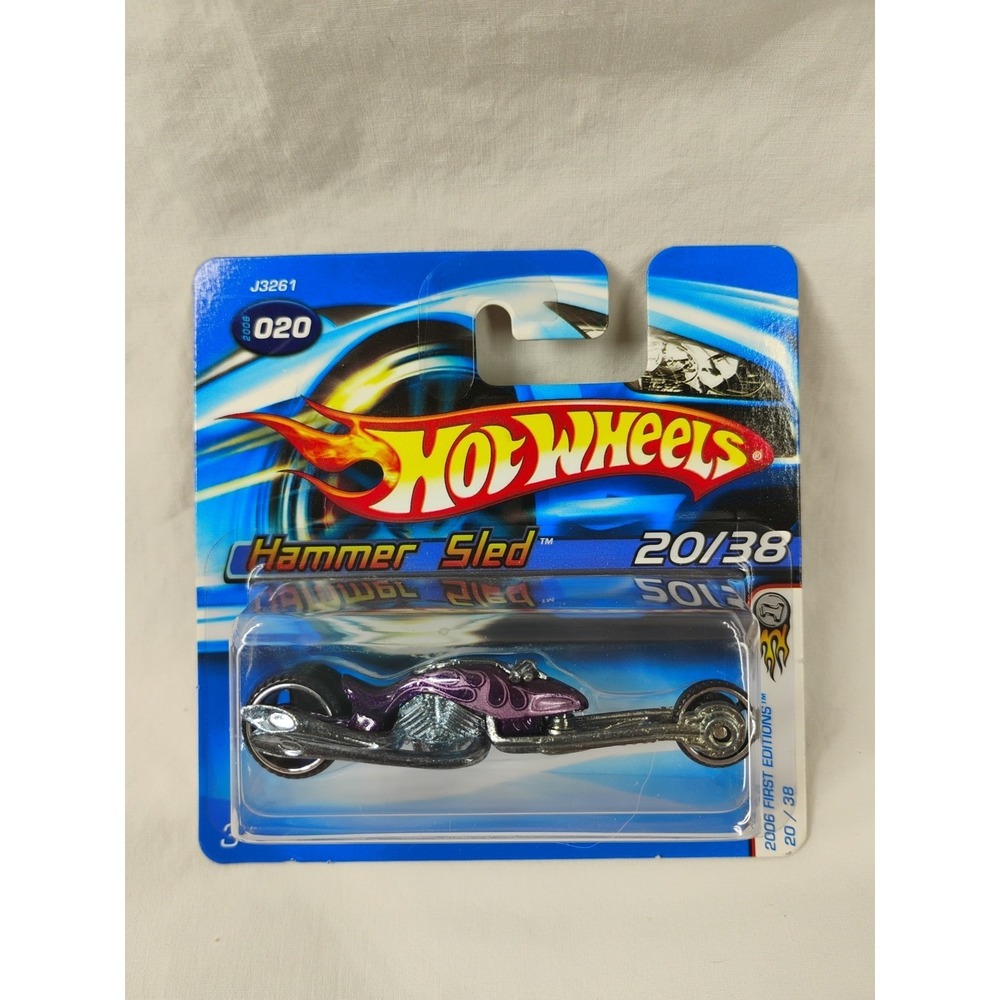 2006 Hot Wheels #020 First Editions Hammer Sled PURPLE Short Card